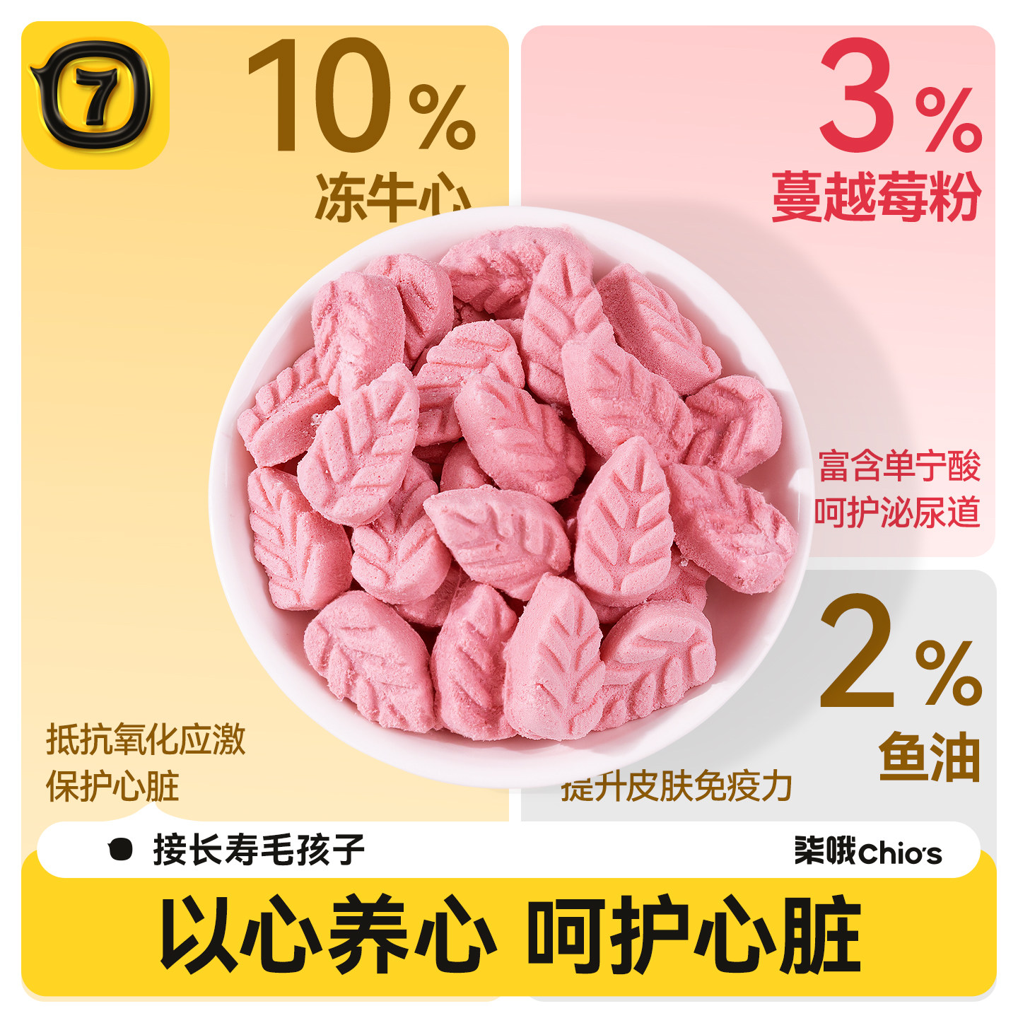 柒哦狗狗冻干狗零食心助力宠物猫呵护心脏小型犬老年犬水解牛心粉,淘宝优惠券,粉丝福利购,淘宝优惠卷