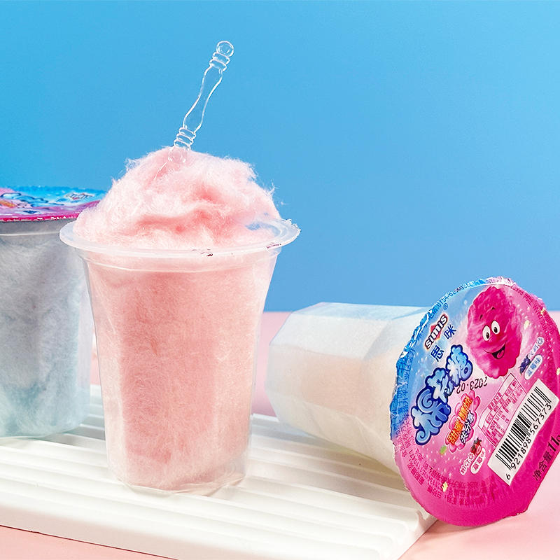 拉丝棉花糖杯装草莓味软糖童年怀旧糖果多口味休闲小零食好吃的