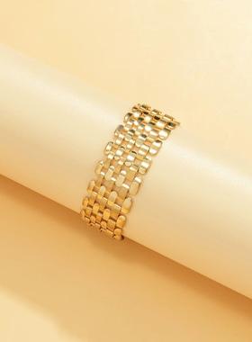 Punk Wide Lattice Thick Chain Bracelets for Women ndy Chunky