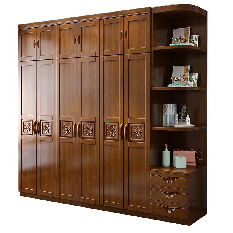 实木衣柜原木全实木现代简约卧室家用新中式收纳柜组合大衣橱家俱 - 图3