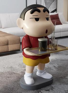 艺术蜡笔小新大型电视柜沙发旁边床头落地托盘搬家礼物装饰品摆件