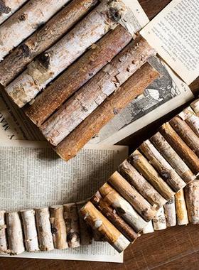 JK慕空间  白桦实木栅栏花盆围栏室内花园庭院装饰小篱笆造景摆件