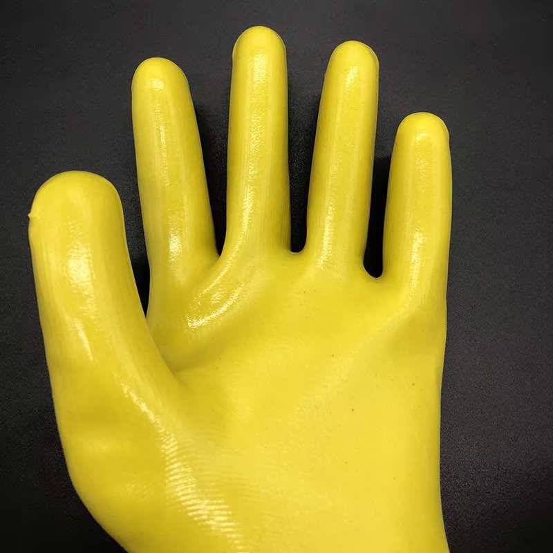 PVC浸塑全胶手套劳保耐磨工作浸胶加长加厚防水防油耐酸碱工业橡-图2