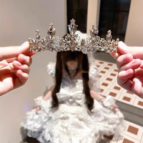 为你加冕~粉色水晶公主皇冠头饰女十八岁生日王冠lolita拍照发箍 - 图1