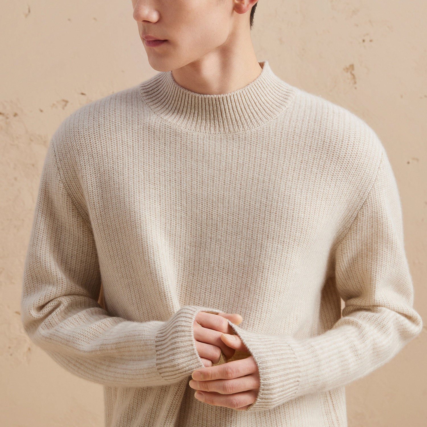 ERDOS 男装羊绒衫秋冬半高领微落肩翻花厚款保暖百搭,淘宝优惠券,粉丝福利购,淘宝优惠卷