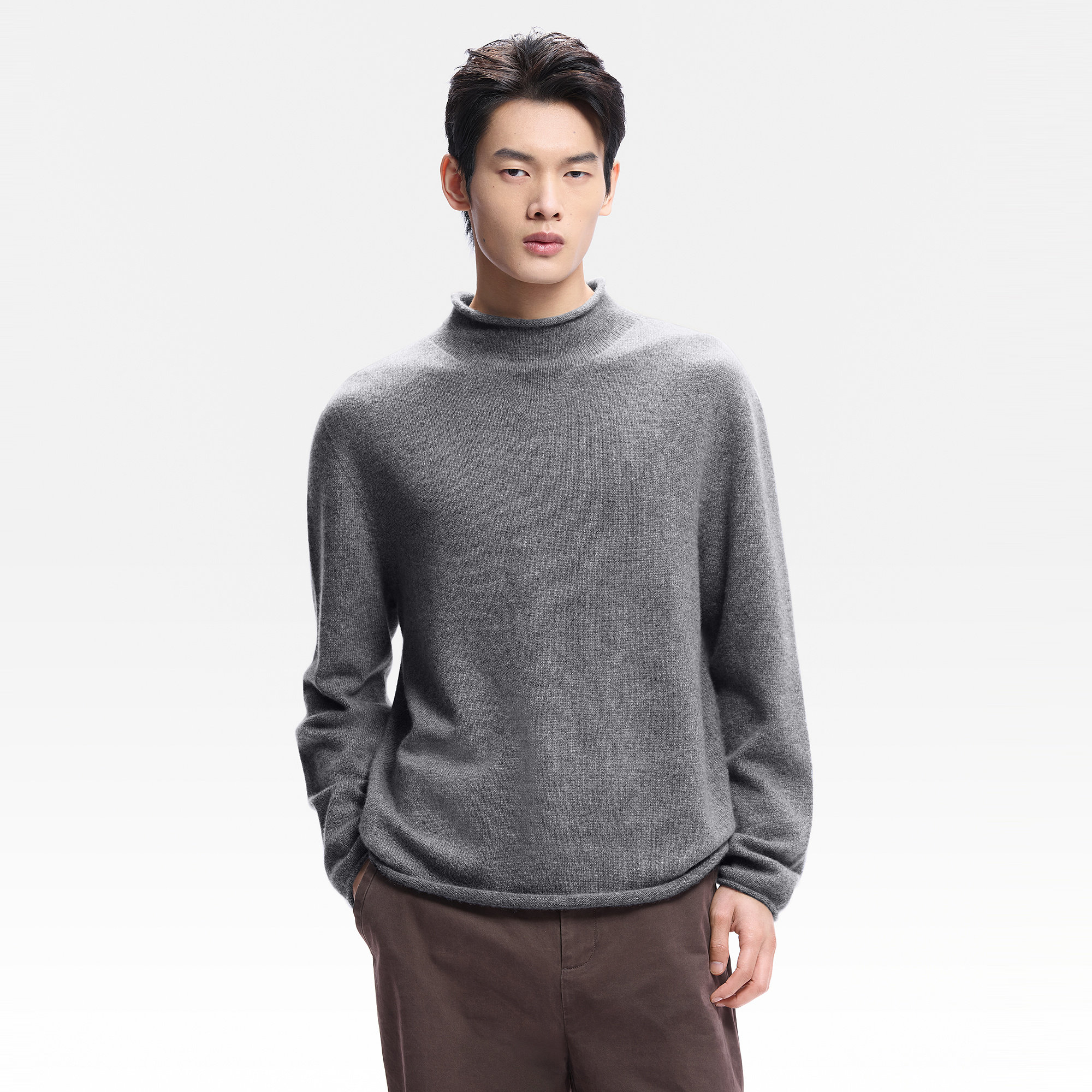 ERDOS 男装半高领羊绒衫26年早春新品全成型工艺休闲百搭针织衫,淘宝优惠券,粉丝福利购,淘宝优惠卷