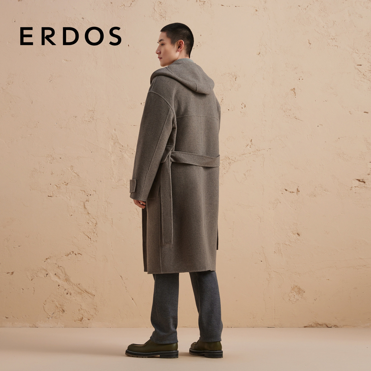 ERDOS 男装纯羊毛大衣秋冬连帽双面蓬松呢长款毛呢大衣,淘宝优惠券,粉丝福利购,淘宝优惠卷