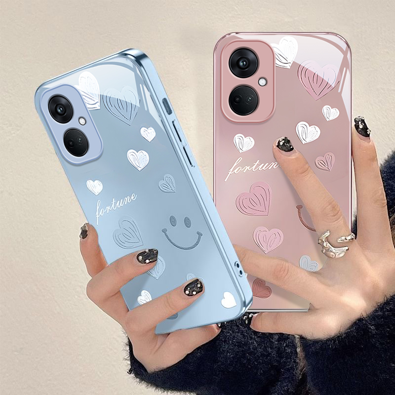 适用手机壳oppok11新款渐变爱心oppok11x防摔可爱女网红金属漆玻璃高级感全包潮 - 图0