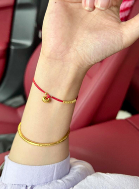 新中式小胖福红绳编织手链女款