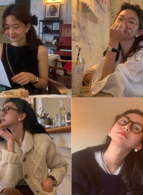 赵露思同款仿珍珠耳钉银针女小众
