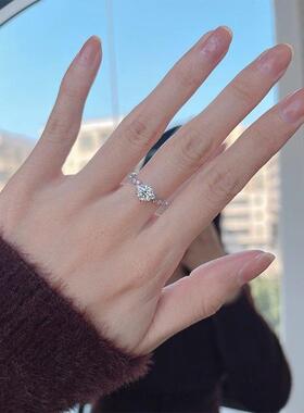 星梦仿莫桑石钻戒指时尚个性独特