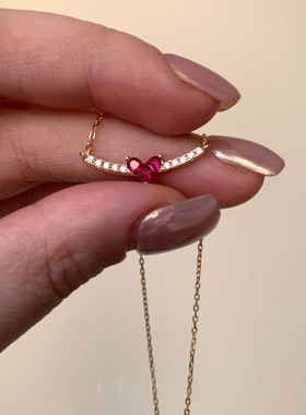 平衡的心金色项链女款温柔绯精致