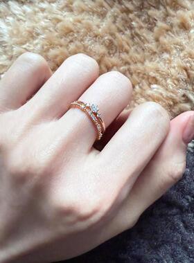 爆闪素圈戒指女款小众设计轻奢