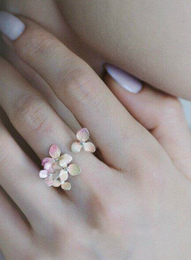 「春日小花」晕染粉调紫阳花戒指