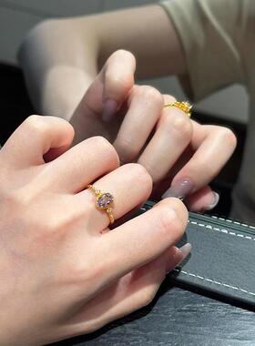 仿紫水晶戒指女款小众设计轻奢