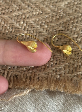 金色玉兰花耳钉女款秋冬古风耳饰