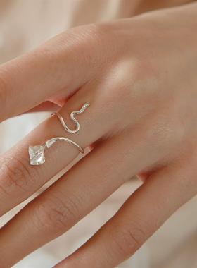 马蹄莲戒指女开口新中式小众设计