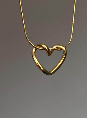 韩系ins简约金结心形项链女早春