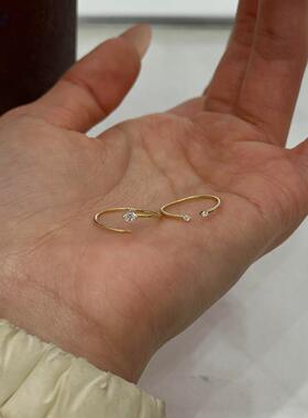 金色细圈戒指女款开口韩系极简风