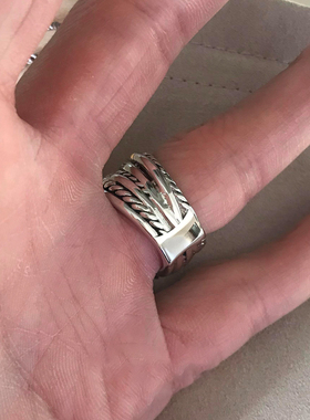 多层分色线条戒指女小众设计轻奢