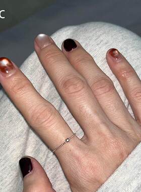 银色迷你圆珠素圈戒指女小众设计冷淡风精致高级感百搭食指戒指环