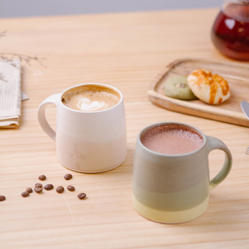 日本进口KINTO渐变色陶瓷杯匠人手工挂耳咖啡杯牛奶杯撞色水杯-图1