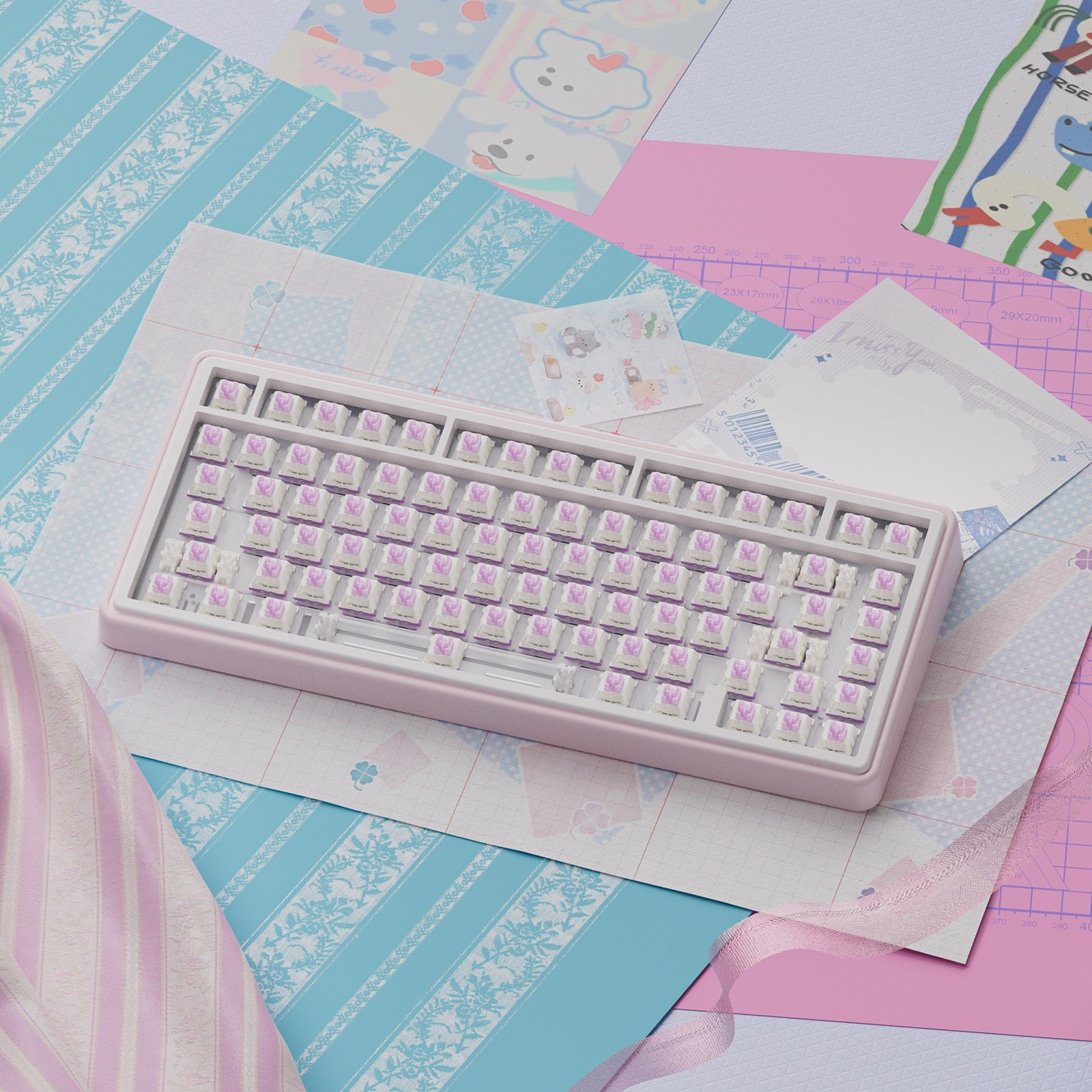 URE雪芙/芋泥轴白/紫色客制化五脚热插拔键轴机械键盘静音线性轴,淘宝优惠券,粉丝福利购,淘宝优惠卷