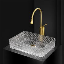 Terrace Basin Glass Washbasin Art Light Lavish Transparent Minima Die Casting Hotel Engineering Home Crystal Wash Basin