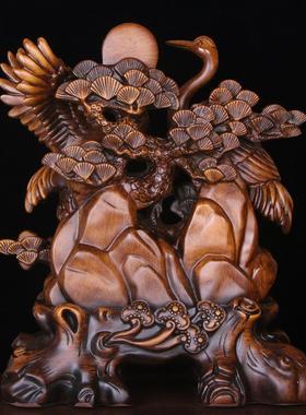 松鹤延年福寿桃工艺品摆件送父母长辈老人的生日礼物贺寿祝寿礼品