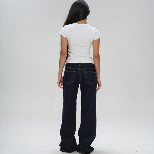 Veryrareme low-rise straight-leg raw jeans