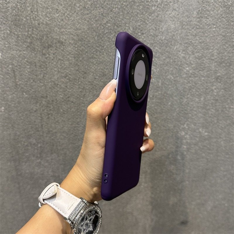 硅胶大孔半包适用华为mate60pro手机壳不包按键iphone13简约纯色mt50超薄14苹果15pro男女款mate40曲面屏30软
