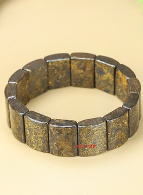 和田玉戈壁玉黄晶转运手串手牌