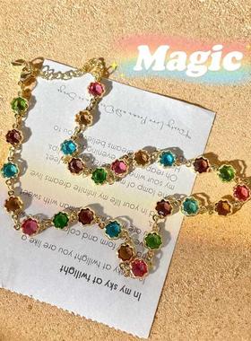 Light Luxury Colored Glaze Necklace Women