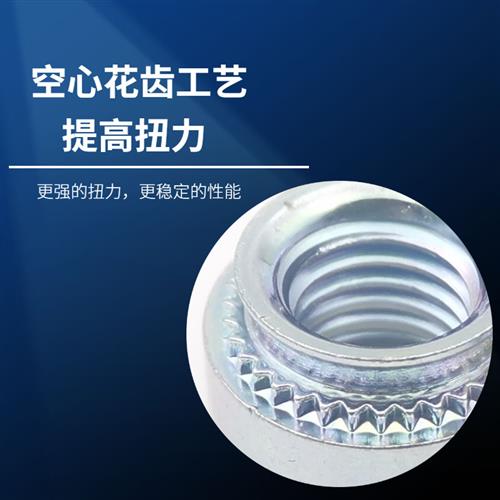 出口品质压铆螺母压板镀锌卯花齿铆钉钣金螺丝SS-M3/M4/M5/M6~M12 - 图0