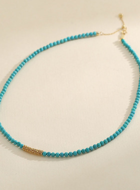 SMGI/绿松石锁骨链S925镀18K金