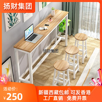 Xinjiang Tibet bar Desk Easy by wall Commercial narrow table Home Strip Table Milk Tea Shop Table And Chairs Combination