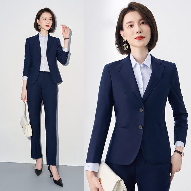 Luo Meng spring and autumn suit women's business formal wear commuting interview work working women's suit trousers two-piece set