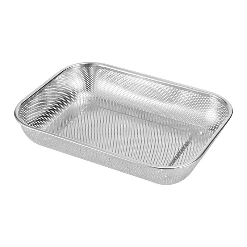 铁丝网筛子不锈钢洗菜盆沥水篮长方形过滤网厨房淘菜盆网筐水果篮,淘宝优惠券,粉丝福利购,淘宝优惠卷