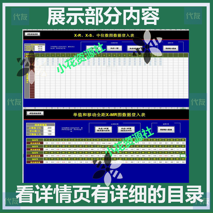 SPC八大控制图自动生成表生产统计过程控制手册TS16949质量excel - 图0