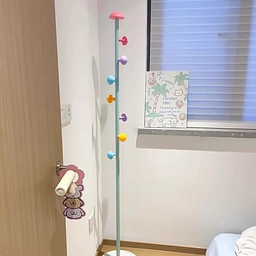 儿童衣架红蘑菇落地式卧室门后挂衣架衣帽架小空间挂包支架女生 - 图2