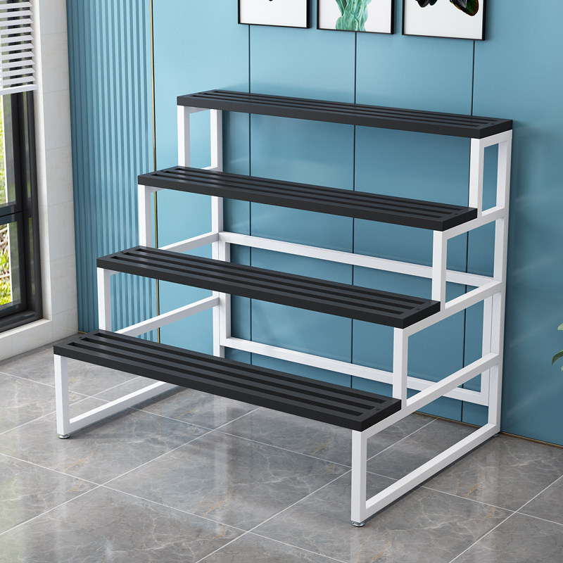 全钢花架置物架阳台客厅阶梯式带轮多肉花盆架商超圣诞礼盒展示架,淘宝优惠券,粉丝福利购,淘宝优惠卷