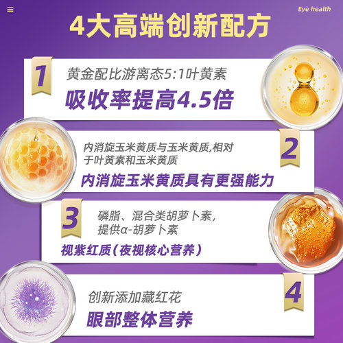 【自营】沿寿藏红花眼康宝游离叶黄素软胶囊专利成人呵护官方正品 - 图0