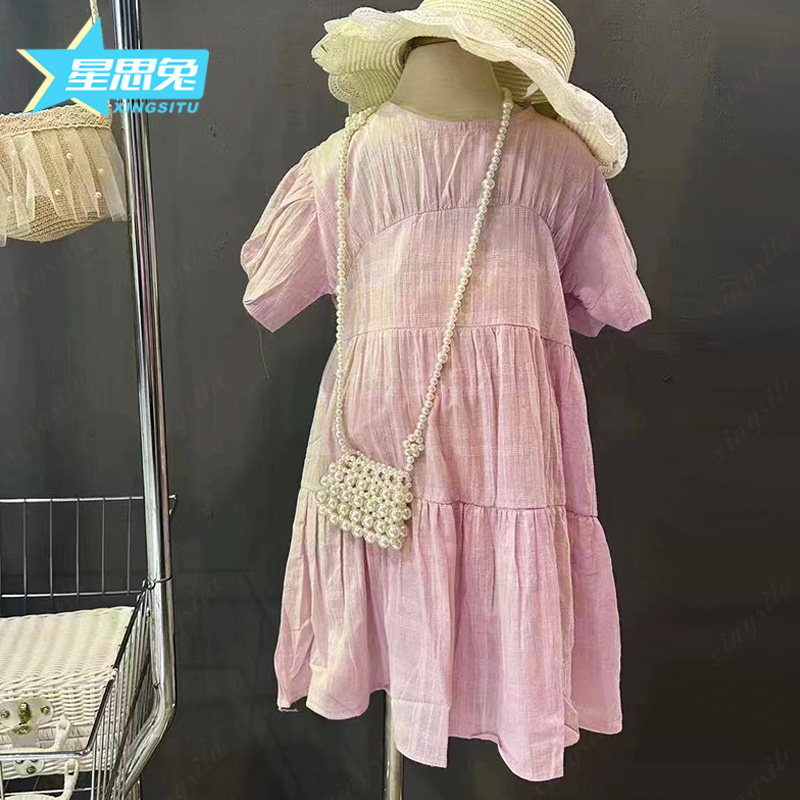星思兔女童夏装连衣裙纯棉洋气儿童碎花裙薄款小女孩宝宝公主裙子