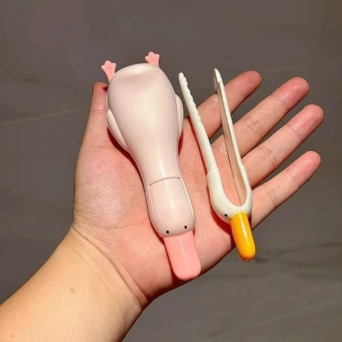 【家居好物】可爱鸭浴室头发清理夹卫生间下水道地漏垃圾清洁神器 - 图1