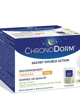 现 法国本土chronoDorm褪黑素助眠茶包 20包 睡眠助睡 植物配方