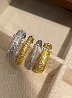 缎面拉丝戒指复古意大利中古回流