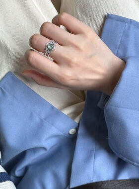 925镀银轻奢高级感冰薄荷戒指