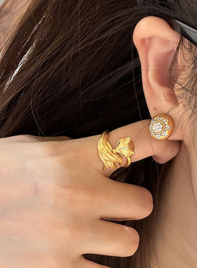 镀银2025年新款小狐娘戒指轻