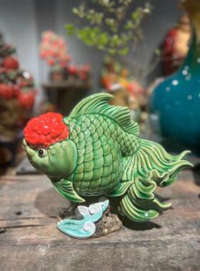 年年有余陶瓷金鱼鲤鱼鱼跃龙门摆件玄关客厅家居摆设饰品毕业礼品