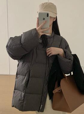 高级感羽绒服女2025新款中长版极简风超好看冬季高级感加厚外套潮